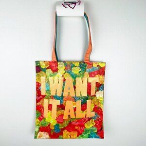 I Want It All Gummie Bears Vinyl Double Handle Tote Bag